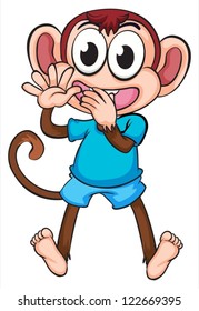 Illustration of a monkey on a white background