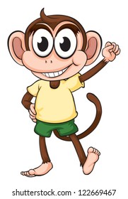 Illustration of a monkey on a white background