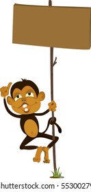 Illustration of A Monkey on white background