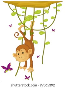 illustration of a monkey on a white background