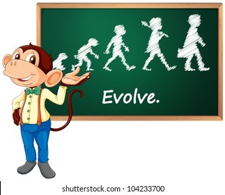 Illustration of a monkey presenting