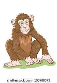 Illustration of a Monkey smiling