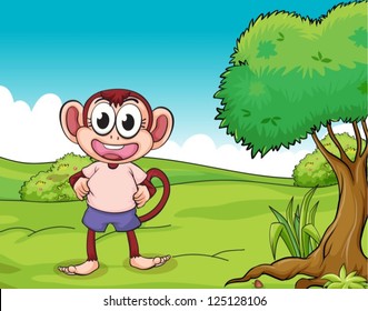 Illustration of a monkey standing