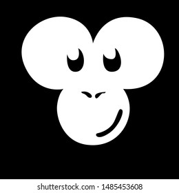 illustration of Monkey, sticker,tshirt print, vector illustration