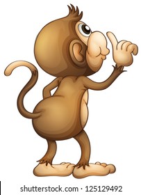 Illustration of a monkey's back on a white background