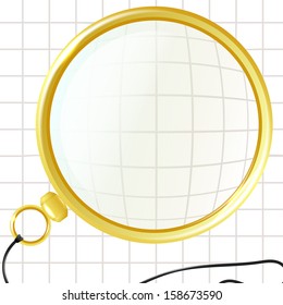 Illustration monocle on a plaid background