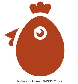 illustration of a monogram icon logo from an egg to a simple chicken