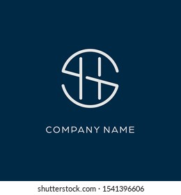 Illustration monogram S and H initial logo concept