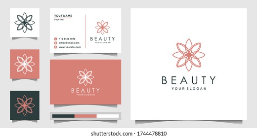 Illustration of monoline logo, simple and modern. Design template, Premium vector.