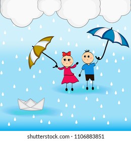 Illustration of Monsoon season background