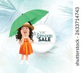 Illustration of Monsoon season designs. Vector background of Monsoon season sale. Monsoon season elements with attractive backgrounds