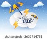 Illustration of Monsoon season designs. Vector background of Monsoon season sale. Monsoon season elements with attractive backgrounds