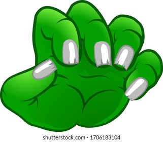 An illustration of a monster claw cartoon hand 