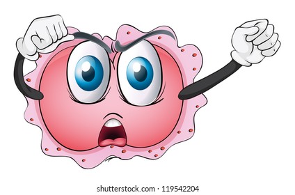 illustration of a monster face on a white background