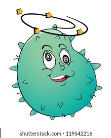 illustration of a monster face on a white background