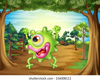 Illustration of a monster lost in the forest