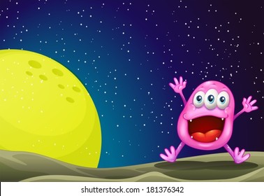 Illustration of a monster near the moon