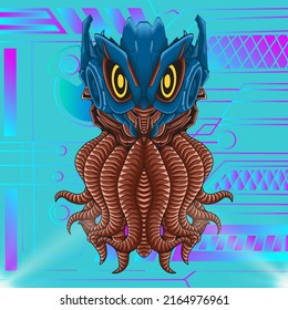 
Illustration monster octopus, perfect for design of t-shirts, stickers, merchandise, etc.