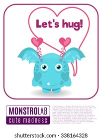 Illustration of a monster saying let's hug