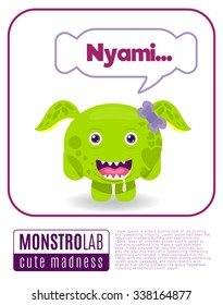 Illustration of a monster saying nyami