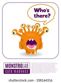 Illustration of a monster saying who's there