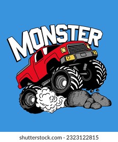 ILLUSTRATION MONSTER TRUCK BIG TIRES ALL TERRAIN