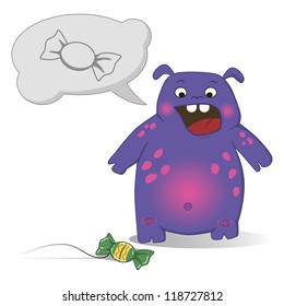 illustration of the monster which found candy