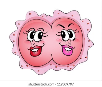 illustration of a monsters face on a white background