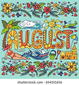 Illustration of the month hand-drawn in vector. Image can be used for web site background, on banners, invitations, print, poster and on your other designs.