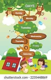 illustration of months and day vector