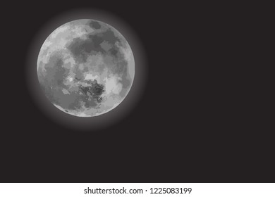 Illustration of the moon against a black background vector