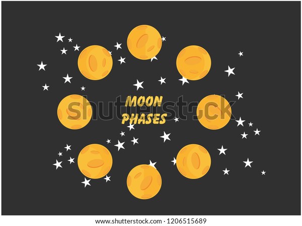 illustration of the moon change phase,\
vector\
illustration