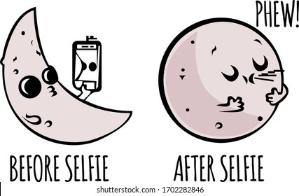 illustration of moon flat icon