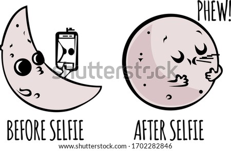 illustration of moon flat icon