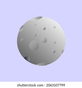 illustration of the moon in the galaxy, with a 2-dimensional image of the moon, a cartoon of the moon