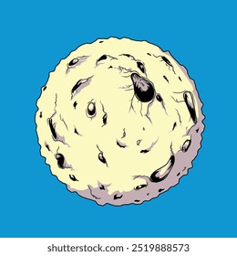 illustration of the moon of isolation with a blue background.