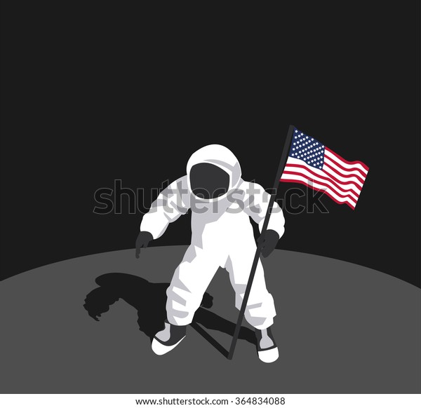 illustration\
of the moon landing in vector format\
eps10