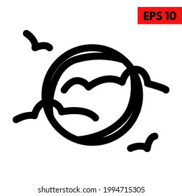 illustration of moon line icon