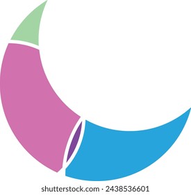Illustration of the moon with many colors