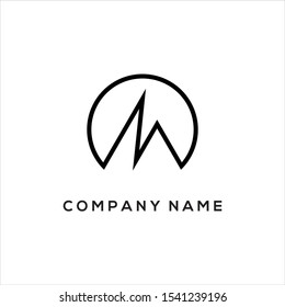 Illustration moon and mountain logo design inspirations