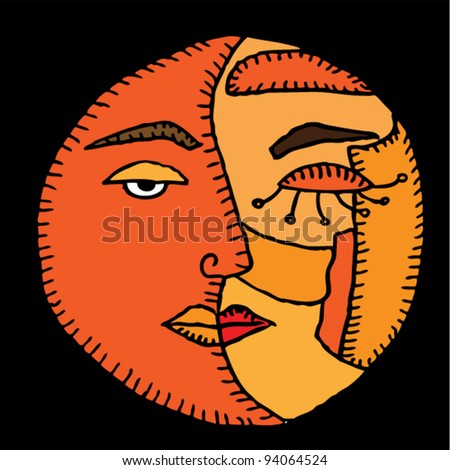 illustration of an moon on black background