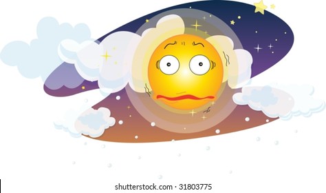 Illustration des Mondes auf Weiß