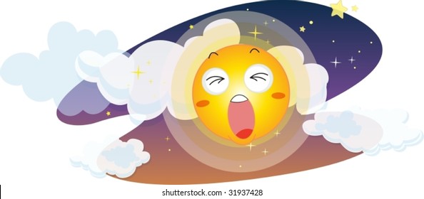 Ilustración de la luna en blanco