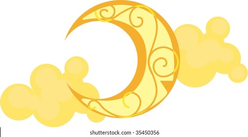 illustration of moon on white