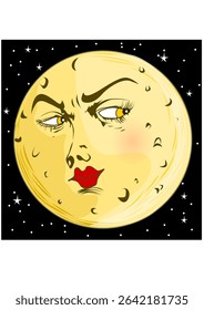  Illustration of a moon over night sky