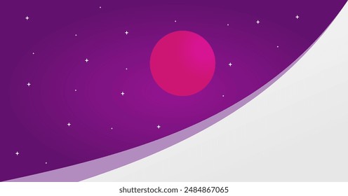 illustration of the moon shining at night with stars