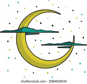 the illustration of moon vector. Suitable for universe or sky things.