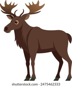 Ilustración Moose animal dibujos animados diseño plano