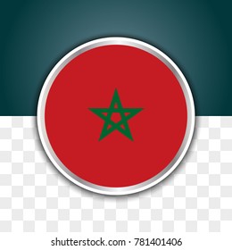 illustration of morocco flag with isolated transparent background