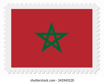 illustration Morocco flag stamp